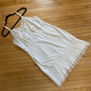 SEARS Vintage Slip Dress Lingerie Lace Pleated Chiffon Bridal Coquette Boho